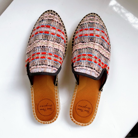 💕 TONI PONS ORIGENS PINK BLACK MULTI TWEED STITCHED ESPADRILLES! - Picture 9 of 16